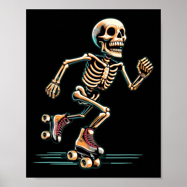 Roller Skaten Skater Halloween Poster (Vorne)