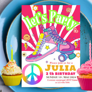 Roller Skaten Sneaker Geburtstagskleidung FARBE Re Einladung