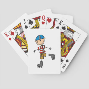 Roller-Skaten-Strichmännchen Spielkarten