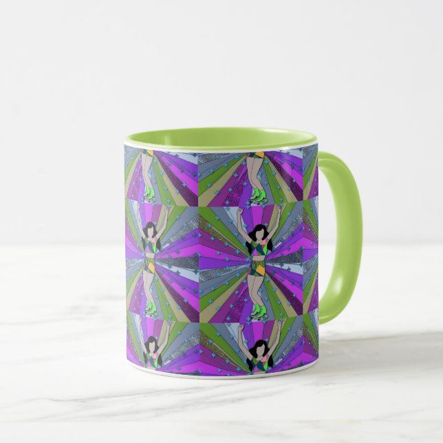 Roller-Skater-Bilder aus den 80er Jahren: Retro Tasse (VorderseiteRechts)
