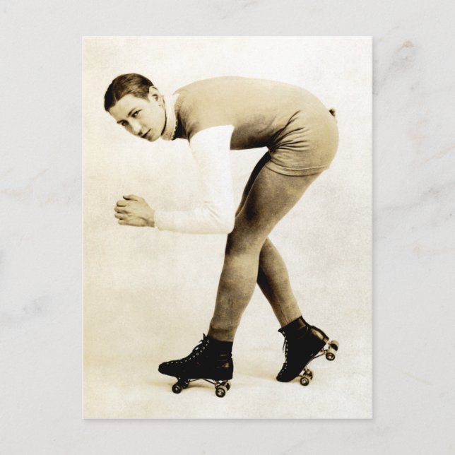 Roller-Skater der 1920er Jahre Postkarte (Vorderseite)