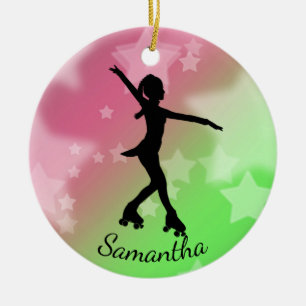 Roller Skater Design Ceramic Ornament