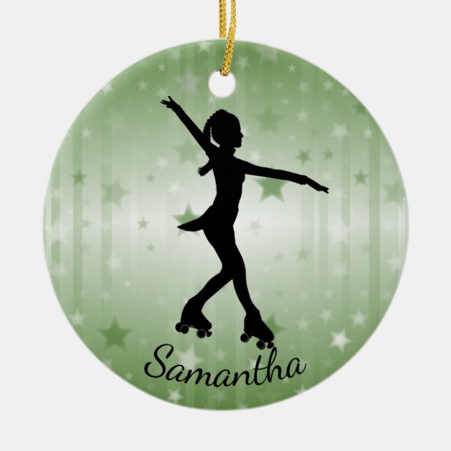 Roller Skater Design Keramik Ornament (Vorne)