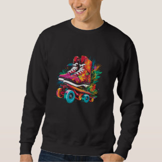Roller Skates Cartoon Style Indoor Sport Sweatshirt