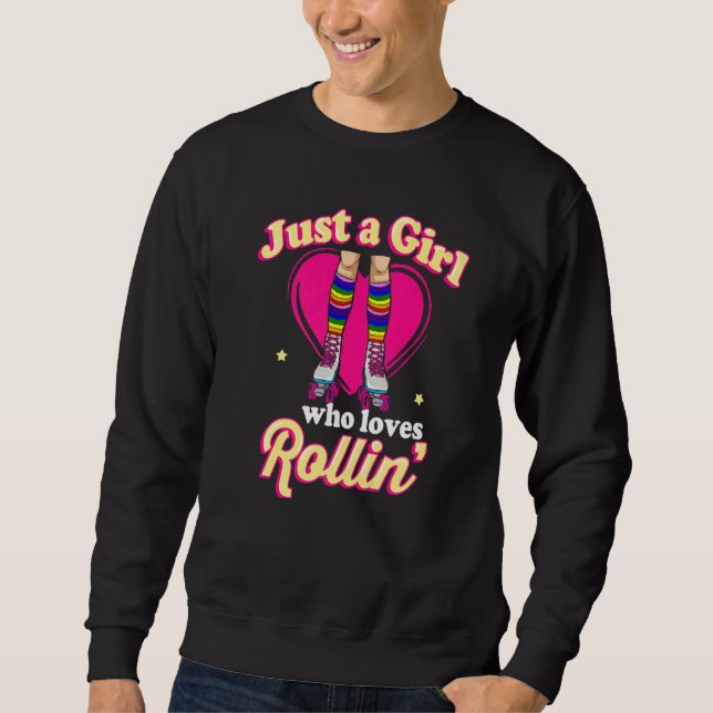 Roller Skates  Rollerskating 70s Party Eighties Ou Sweatshirt (Vorderseite)