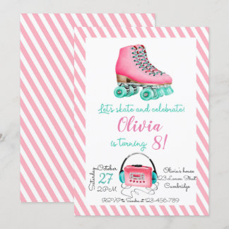 Roller Skating Birthday Invitation