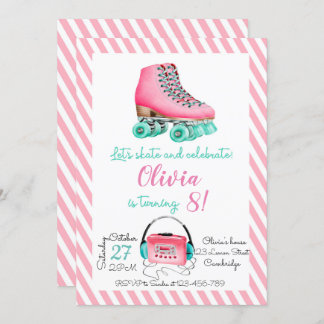 Roller Skating Birthday Invitation Einladung