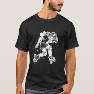Roller Skating Girl Cartoon Look for Girls T-Shirt