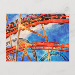 Roller-Untersetzer farbige Postkarte