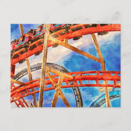 Roller-Untersetzer farbige Postkarte