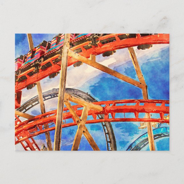 Roller-Untersetzer farbige Postkarte (Vorderseite)