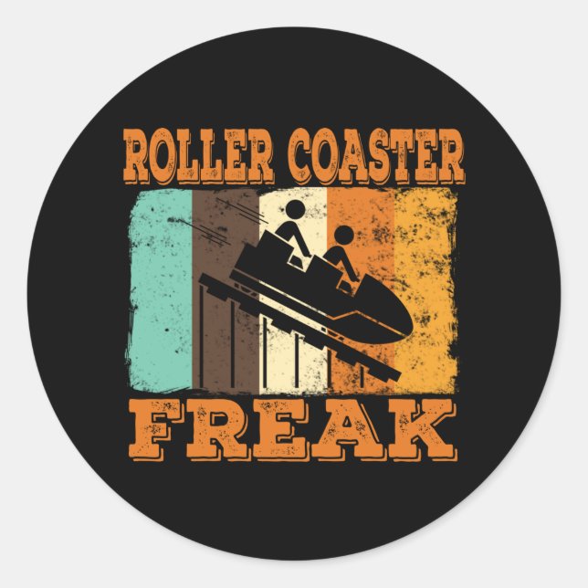 Roller Untersetzer Freak Retro Vintag Style Runder Aufkleber (Vorderseite)