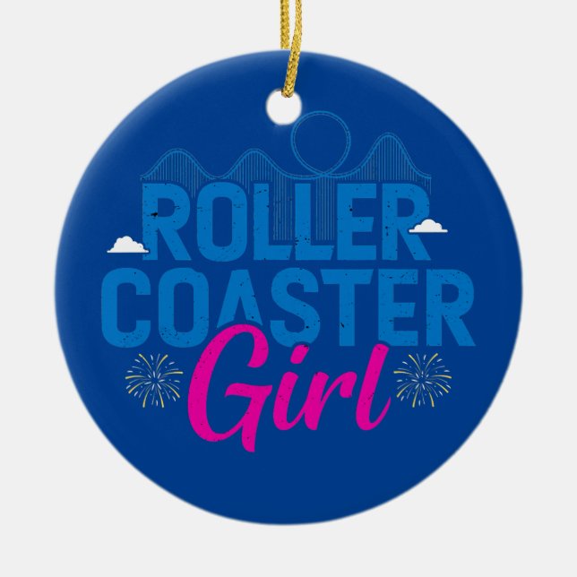 Roller Untersetzer Girl Amustion Themenpark Rivier Keramik Ornament (Vorne)