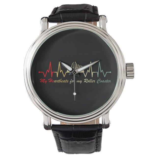 Roller Untersetzer Heartbeat Retro Armbanduhr (Vorderseite)