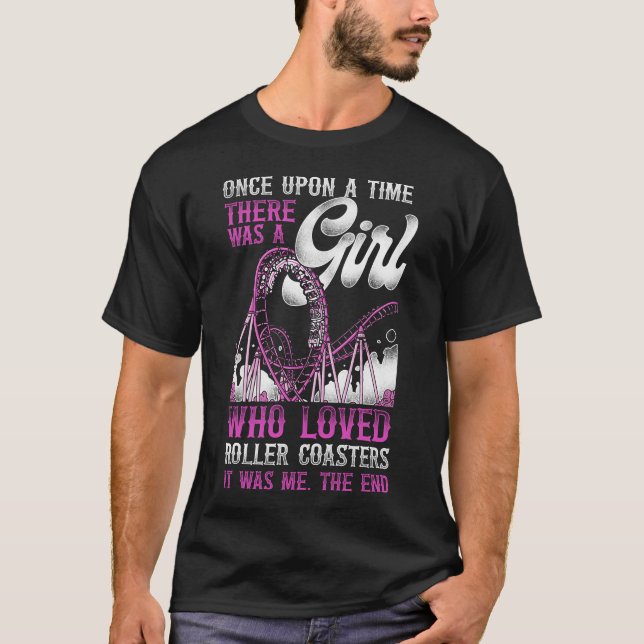 Roller Untersetzer Vergnügungspark einmal auf einm T-Shirt (Vorderseite)