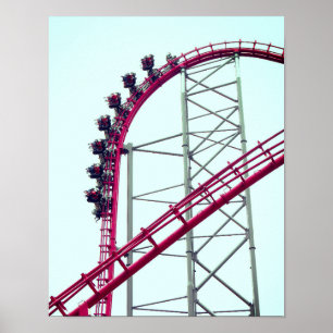 Roller Untersetzer X2 Sechs Flaggen Magic Mountain Poster