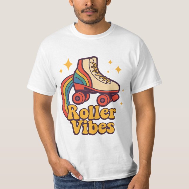 Roller Vibes” Retro Skate Tee (Vorderseite)