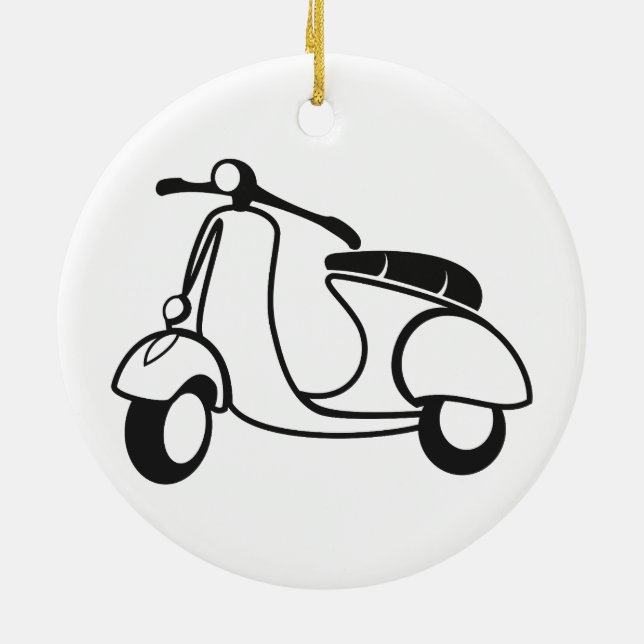 Roller zeichne Schwarz-Weiß-Retro Keramik Ornament (Hinten)