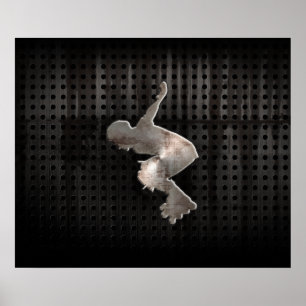 Rollerblading; Cooles Schwarzes Poster