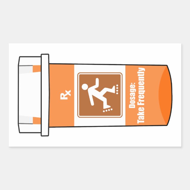 Rollerblase ist mein Medikament Rechteckiger Aufkleber (Vorderseite)