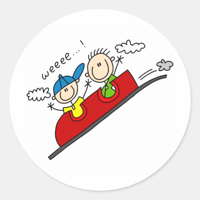 Rollercoaster-Aufkleber fahren Runder Aufkleber (Vorderseite)