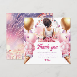 Rollercoaster Party Afroamerikanisches Aquarell Dankeskarte