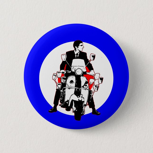 Rollerfahrer ins Ziel Button (Vorderseite)