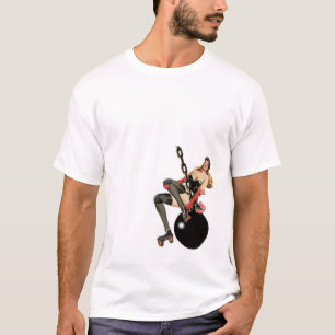 Rollergirl auf einem ruinierenden Ball T-Shirt