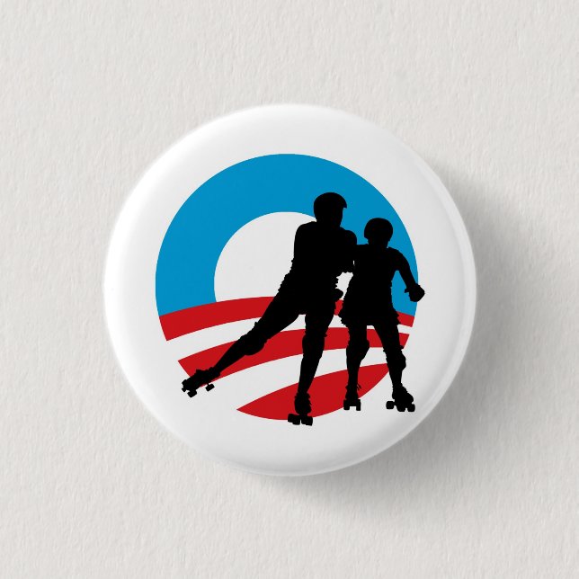 Rollergirls 4 OBAMA 1-1/4" Knopf Button (Vorderseite)
