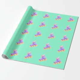 Rollerkarte in Pastellkarte Geschenkpapier