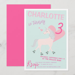 RollerScate Unicorn Invitation Anniversaire