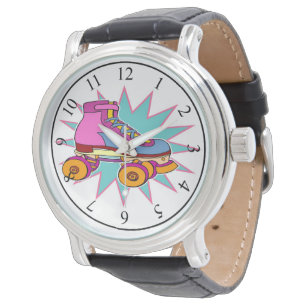 Rollerskate - die schwarze lederne Uhr der Männer