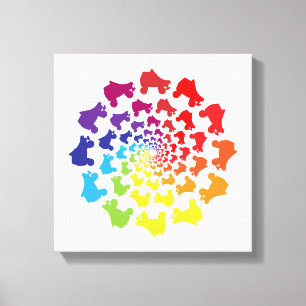 rollerskate Regenbogenkreis Leinwanddruck