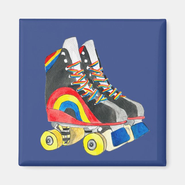 Rollerskates Retroart der achtziger Jahre Magnet (Vorne)