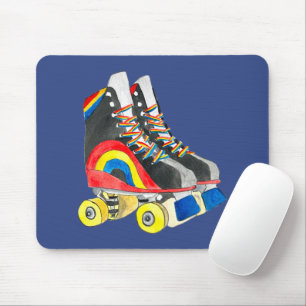 Rollerskates Retroart der achtziger Jahre Mousepad