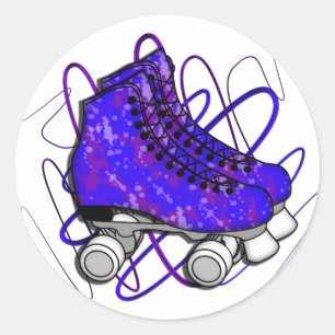 Rollerskates Runder Aufkleber