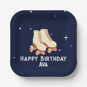 Rollerskating Birthday Party Plate Pappteller