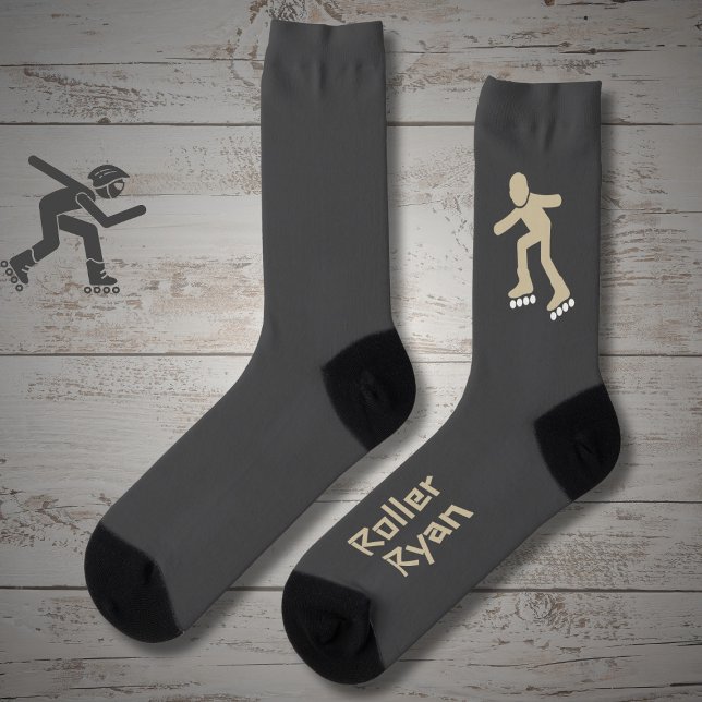Rollerskating sand on gray with text socken (Von Creator hochgeladen)
