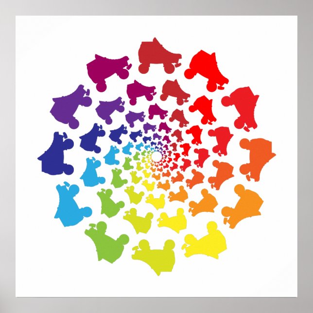 Rollerskier Regenbogenkreis Poster (Vorne)