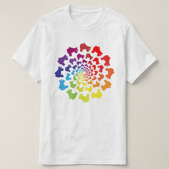 Rollerskier-Regenbogenkreis T-Shirt (Design vorne)