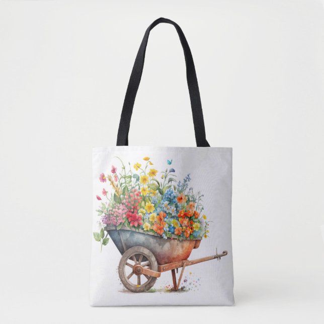 Rollfass mit frischen Blume Tasche (Vorderseite)