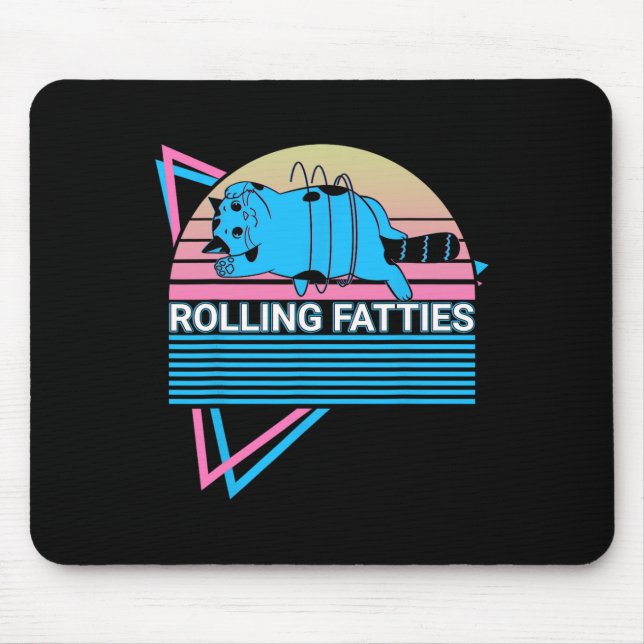 Rollfatties Funny Cat Retro Mousepad (Vorne)