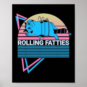 Rollfatties Funny Cat Retro Poster