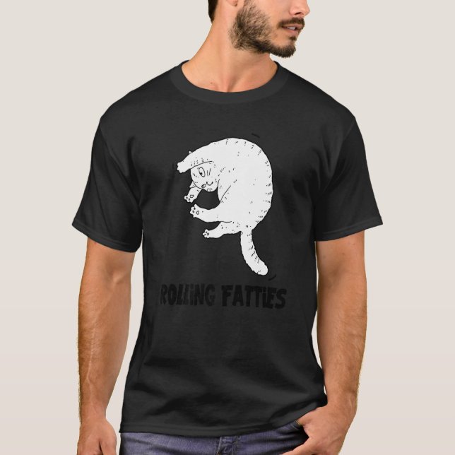 Rollfatties Katzenoutfit Katzenkatze Vater Katzenk T-Shirt (Vorderseite)