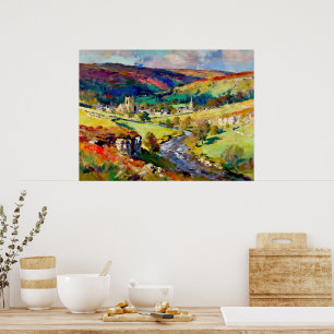 Rollhills, ruhige Mauern - Eine Yorkshire-Landscha Poster