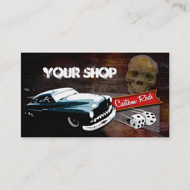 Rollin' Bones Hot Rods Visitenkarte (Vorderseite)