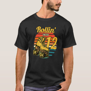 Rollin' in 12 Retro Roller 12. Geburtstagspartei S T-Shirt