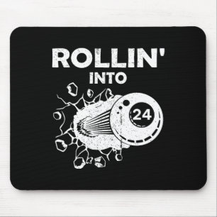 Rollin in 24 Billiards 24. Geburtstag Flammenbil Mousepad