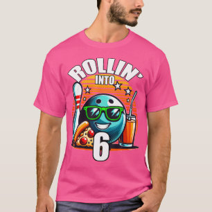 Rollin in 6 Bowling Geburtstagsparty 6. Geburtstag T-Shirt