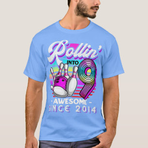 Rollin in 9 Phantastisch 2014 Retro Bowling 9. Geb T-Shirt